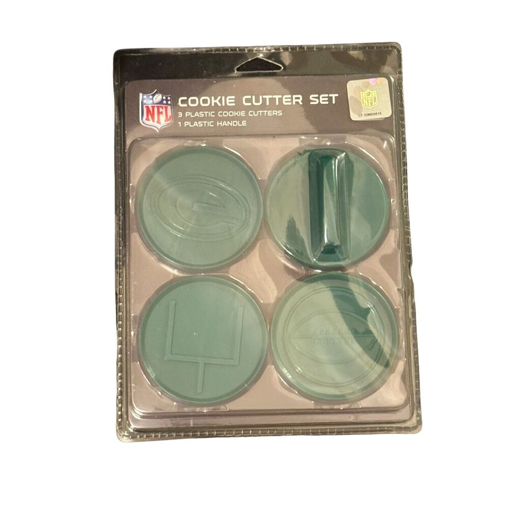 Green Bay Packers Hard Plastic Cookie Cutter Set Official NFL Product New